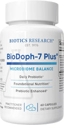 BioDoph7 Plus Prebiotics Probiotics 400mg. Women/Men, Daily Probiotic Promotes Digestive Health, Gut Health, Clearer Skin