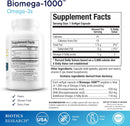 Biomega-1000™ Fish Oil Omega 3 Fatty Acid EPA DHA 1000mg EPA 529mg DHA 353mg. Supports Immune, Brain & Heart Health,