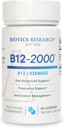 Vitamin B12 2000 mcg, B6, Folate - 60 Lozenges. Methylation Support, B12 Sublingual. Highly Absorbable, Natural Berry Flavor, Dissolves Easily