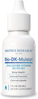 Bio-DK-Mulsion™ supplies 125 mcg (5,000 IU vitamin D3 and 300 mcg vitamin K (as K1 and K2 menaquinone-7)