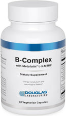 B-Complex with Metafolin ®L-5-MTHF. Supports Energy metabolism and Brain Health
