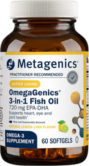 OmegaGenics® 3-in-1 Fish Oil 720 mg EPA-DHA 60 soft gels. Heart, eye, and joint health*Brain & Cognitive Health