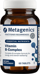 Vitamin B-Complex Active B6 B12 Folate, 60 tablets. Supports Energy Metabolism, Stress Response and Nervous System Health, Gluten-Free