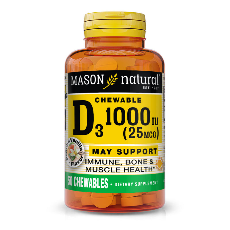 Vitamin D 3 25 mcg (1,000 IU) Chewables (Peach-Vanilla flavor)