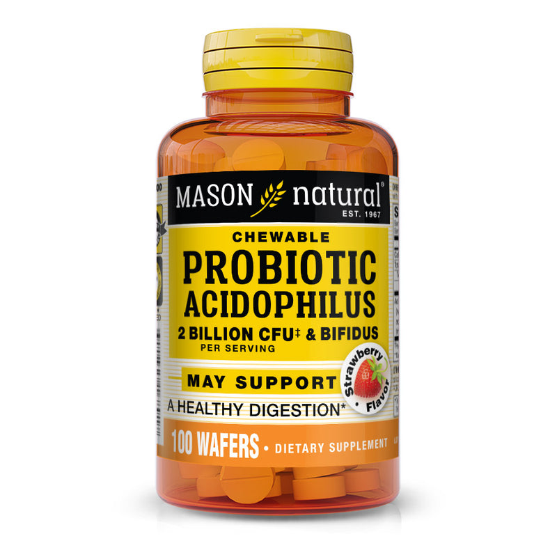 Probiotic Acidophilus With Bifidus 2 Billion CFU Chewable Wafers (Strawberry Flavor)