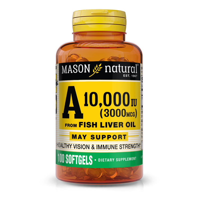Vitamin A 3,000 mcg (10,000 IU) From Fish Liver Oil
